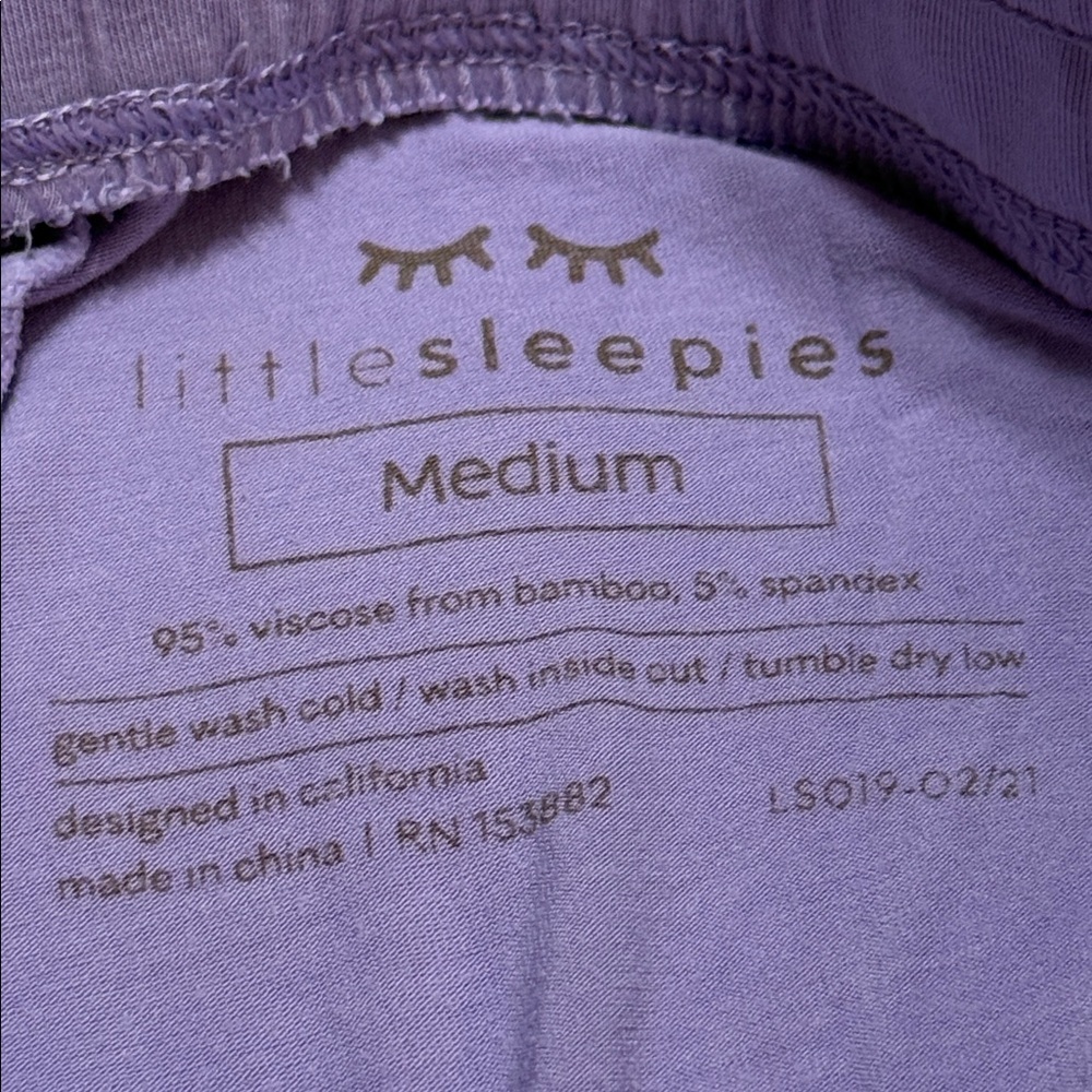 Little Sleepies Lavender Sleepwear size medium bamboo - Picture 6 of 7